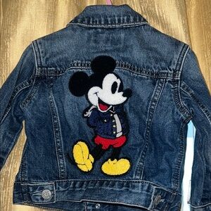 GAP Kids Blue Denim Jacket with Cartoon Design